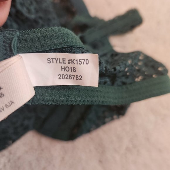 NWOT J Crew Allover Lace Balconette Bra In Academic Green, 34C, Style #K1570 - Picture 7 of 7